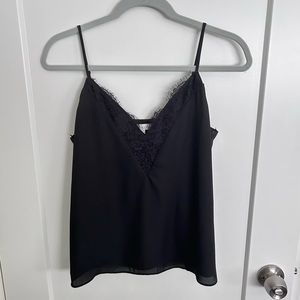 Socialite Black Lace-Trim Cami Top